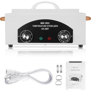 High Temperature Sterilizer Autoclave Machine 110V 300W Nail Tool Sterilizer Dry Heat Sterilizer Dental Tool Sterilizer esterilizador de manicura 1.5L Salon Equipment for Metal Tools with Handle