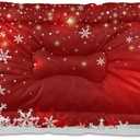 Blueangle Christmas Snowflakes Pet Bed Soft Crate Mat,Washable Dog Crate Bed Cushion Anti-Slip,Pet Mattress for Small Medium Dogs and Cats Kennel Pad, 36x24inch, Pack of
