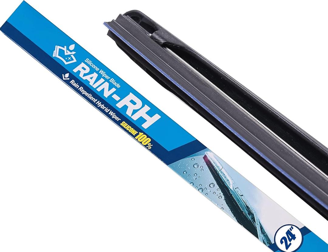 RAIN-RH 100% Silicone Wiper Blades 24 inch, Water Repellent Windshield Wipers, Wiper Blades, Windshield wipers for my car (Pack of 1)