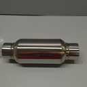 A-KARCK 2.5" Inlet Exhaust Resonator, 2.5" Inlet 2.5" Outlet 11.5" Overall Length Muffler Resonator Stainless Steel Polished