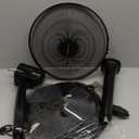 Amazon Basics 16" Pedestal Fan with Remote, Floor Fan, Standing Fan for Bedroom, Living Room, Office, with 3 Speeds, 3 Modes, Timer, Dual-Layered Blades, Adjustable Height, Tilt Head, 60W, Black