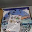 VIKMARI Kitchen Wall Clock - Home Decorative Wall Clock,14 Inch Silent Non-Ticking Quartz Battery Operated Clock, Easy to Read Round Arabic Numerals Ocean Wave Pattern Wooden Wall Clocks