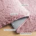 Amazon Basics Fluffy Washable Area Rug, Shaggy Carpet for Living Room, Bedroom, 5' W 7' L, Pink