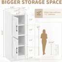 Narrow Bathroom Storage Cabinet with 2 Doors and Shelves, 9.8" W Small Storage Cabinet for Toilet Paper Storage, Slim Cabinet for Small Spaces, Bathroom, Kitchen, 9.8" W 7.9" D 29.5" H, White