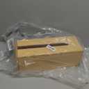 Veemoon Practical Solid Wood Tissue Box Holder with Bottom Opening Vintage Light Color Desktop Paper Towel Organizer for Living Office Home and Cafe Use Smooth Rounded Edges