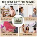 Coquette Leopard Christmas Tree Makeup Bag for Women, Merry Christmas Cheetah Cosmetic Bags, Xmas Green Striped Holiday Zipper Makeup Pouch for Purse