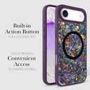 Magnetic for iPhone Air Case Abalone Shell, Elegant Purple | Cute Sparkle Mother of Pearl Design, Compatible with MagSafe, Shockproof Protective Phone Cover