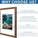 Hongkee 12x18 Frame Set of 2, Rustic Brown Wood Style, Display 12 x 18 Poster without Mat or 8.5x11 Picture with Mat, Wall Mounting Horizontal and Vertical