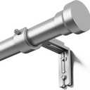 YaFex Curtain Rods 32-144 Inch, Heavy Duty 1 Inch Adjustable Curtain Rod for Windows, Silver Extra Long Window Treatment Rods, Modern Design, Easy Installation