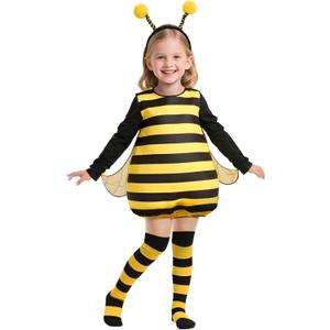 HOMELEX Bumble Bee Costume for Girls Funny Animal Halloween Kids Costumes (Medium)