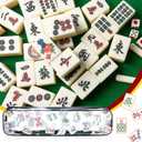 2 Pcs Mahjong Tile Bag Mahjong Racks for Tiles and Pushers Waterproof Tile Zippered Case PVC Clear Mah Jong Gifts, Empty Bag Only, 20 x 4.5 x 2.5