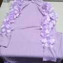 Fastkoala Women's Sexy Ribbed Bodycon Dress Lace Long Sleeve Slim Fit Midi Dress Turtle Neck Night Club Party Dresses (Large, Purple)