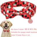 Christmas Dog Collar with Bow Tie, Christmas Collar for Puppy Girl Boy Dog or Cat, Bowtie Dog Collar with Durable Metal Buckle, Cute Pet Collar, L