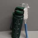 Enerbone Water Bottle, Leakproof BPA & Toxic Free, Motivational Water Bottle with Times to Drink and Straw, Fitness Sports Water Bottle with Strap for Office, Gym, Outdoor Sports (32 Ounces, Hunter Green)