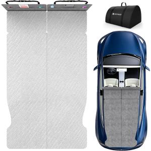 Memory Foam Mattress for Tesla Model Y, AYAMAYA 2.4" Foldable Car Camping Mattress with Sheet & Head Support and Storage Bag, Fits Tesla Frunk Trunk for Road Trips