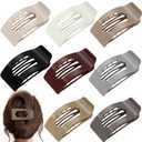 8 Pack Flat Hair Clips for Women Glossy Neutral No-Slip Flat Claw Clips for Thick & Thin Hair, Large Strong Hold Square Rectangle Hair Accessories for Work & Stylish Fall Outfits