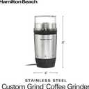 Hamilton Beach Custom Grind Electric Coffee Grinder for 4-14 Cups, One-Press Hand-Free Operation with Auto Shutoff, Removable Grinding Bowl For Easy Pour and Clean, Stainless Steel (80406)