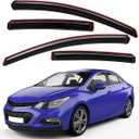 Lightronic Extra Durable in-Channel Auto Vent Window Visors, Fits 2016-2019 Chevrolet Cruze Hatchback/Sedan (EXCLUDES 2016 Cruze Limited), UV-Protect Rain Guard, Original Wind Deflector, Smoke, 4-Pcs
