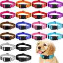 20 Pcs Adjustable Dog Collars Soft Nylon Padded Neoprene Pet Collars with Quick Release Buckle 10 Colors for Small to Medium Dogs