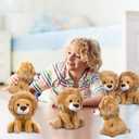12 x 12 Pieces Lion Plush Set 6 Inches Cuddly Lion Stuffed Animal Soft Cuddly Plushie for Boys Girls Birthday Favors Gifts Forest Party Decor