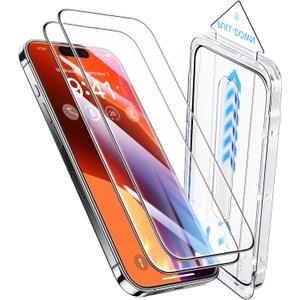 Toughest 9H+ Glass for iPhone 16 Pro Max Screen Protector [Military Grade Shatterproof][Full Coverage Protection] HD Screen Protector iPhone 16 Pro Max Top Durable Tempered Glass, 2 Packs