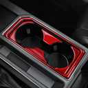BETTERHUMZ Cup Holder Storage Box Frame Trim Compatible with Ford F150 Raptor 2015-2020 Carbon Fiber Center Console Cover Decor Sticker Interior Accessories (Red)