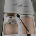 Coffee Mug Warmer & iKago Mug Set, Accurate Temperature Control Smart Heated Mug for Desk, Electric Coffee Warmer with Auto Shut Off & Real-Time Temp Display, Gifts for Men Women, 15oz Ceramic Mug (Pink)