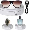 Hicarer Rotating Display Stand 5.4" /6.6 Lbs Load Motorized Spinning Platform Rotating Base 360 Cup Turner Electric Turntable Stand for Photography Products and Shows(Mirror White)
