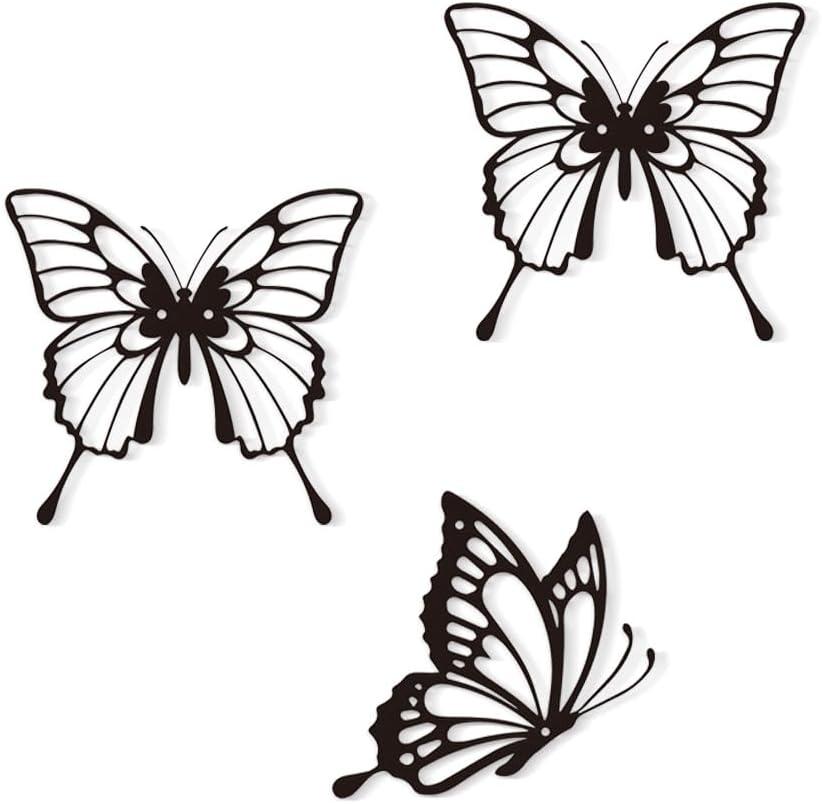 Large Butterflies Metal Wall Decor - 2 Pack Elegant Rust-Proof Butterfly Wall Art for Indoor & Outdoor - Farmhouse Living Room, Bedroom, Bathroom, Patio Decor, Unique Housewarming Gift Idea