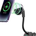 for Mag-Safe Car Mount Charger 15W iPhone Wireless Car Cigarette Lighter Phone Charger, Cigarette Lighter Phone Mount with Dual Port PD&QC3.0 Fast Charging for iPhone 17 16 15 Pro Plus Max 14 13 12