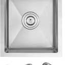 POPFLY 13 x 15 Inch Undermount Kitchen Sink, 18 Gauge SUS304 Stainless Steel Wet Bar Sink 6 Inches Deep Single Bowl Handmade Sink, Brushed