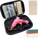 Glue Gun, Hot Glue Gun with 30 Glue Sticks and 10 Wood Craft Sticks, Mini Hot Melt Glue Gun Kit with Carrying Case for Crafts, DIY Arts, Sealing, Home Repairs (Rose +Bag)