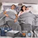 King Size Weighted Blanket 40lb(88 inch x104 inch , Double-Sided), Warm Short Plush and Cool Tencel Fabric Reversible Weighted Blanket for All Season Use, King Size for Couple - Carry Bag Included