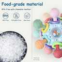 Baby Sensory Montessori Toy - Infant Teething Relief - Teethers for Newborn - Developmental Rattles Chew Toys Gifts for 0 3 6 9 12 18 Months Girl Boy -Toddler Travel Easter Toy for 1 2 One Year Old (blue)