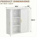 INNOD Bathroom Storage Cabinet, Over The Toilet Storage Cabinet, Medicine Cabinet with Adjustable Wood Shelf & Doors for Laundry Room & Kitchen & Living Room(White), 24*25*8 in