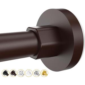 Shower Curtain Rods 32 to 61 Inch, Shower Tension Rod No Drilling Adjustable Shower Rods for Bathroom Non-Slip Stainless Steel Telescoping Shower Bar for Curtain, No Rust, Bronze