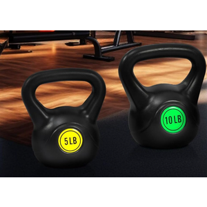 2pcs Fitvids Kettlebell Sets Piece Strength Training KettleBells Weight Set (5LB and 10LB)