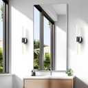 BONEWEI Silver Bathroom Mirror,24x48 inch Wall Mirror for Bathroom Wall Mounted,Large Rectangle Mirror for Bathroom Over Sink,Modern Metal Frame for Living Room,Bedroom Entryway,Horizontal/Vertical
