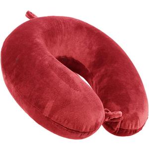 GDEOUP Travel Pillow - Memory Foam Neck Pillow Support Pillow,Luxury Compact & Lightweight Quick Pack for Camping,Sleeping Rest Cushion (Red), 30x30cm