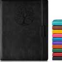 Lined Journal Notebook for Women Men,256 Pages A4 Large Hardcover Leather Journals for Writing,Travel,Business,Work,School,College Ruled Notebooks for Note Taking, Diary Notepad 8.6"11" (Black)