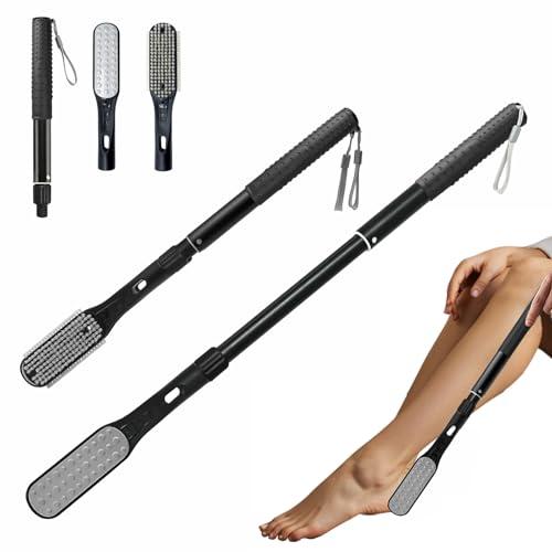 Toe Cleaning Brush, 18.8"-25.9" Telescopic Long Handle Foot Brush,Foot File for Feet Care Remove Hard Skin for Seniors,Men and Women