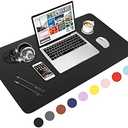 WisFox Mouse Pad, Leather Desk Pad Protector, Office Desk Mat, Non-Slip PU Leather Desk Blotter, Laptop Desk Pad, Waterproof Desk Writing Pad for Home Office Decor(Blue, 31.5" x 15.7")