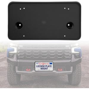 Black License Plate Frame Holder Compatible with Chevrolet Silverado ZR2 2022-2024, ABS Front License Plate Mount Bracket(1 Pack), Rust & Weather Proof, Including Screws