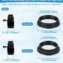 12 Pcs Lamp Shade Adapter Ring, Black E27/E26 Socket Ring for Lamp Shade | Heat-Resistant Plastics Threaded Reducers with 1-3/8" & 1-1/2" Inner Diameter (34mm, 39mm, 50mm Outer Diameter)