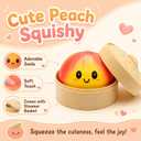 Red&Yellow Dumpling Squishies Stress Balls, Colorful Squishies Dumpling Fidget Sensory Toy with Food Steamer, Squeeze Dough Ball for Stress Relief, Stretchy Desk Toys Gift