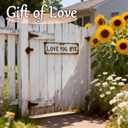 Love You Bye Vintage Metal Wall Sign, 16×4 Inch Aluminum Rustic Wall Plaque, Retro Greenery Style Farmhouse Wall Art, Hanging Decor for Hallway Door Kitchen Bar Bedroom Office, Housewarming Gift (2pcs)