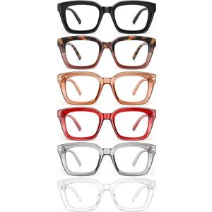 6 miyya Stylish Reading Glasses for Women, Cheaters Eyeglasses, Oversized Blue Light Readers, Fashion Eye Glasses, +1.25