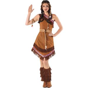 fun shack Native American Womens Costume, Maiden Princess Dress Up Outfit, Warrior Princess Costume for Halloween (X-Large)