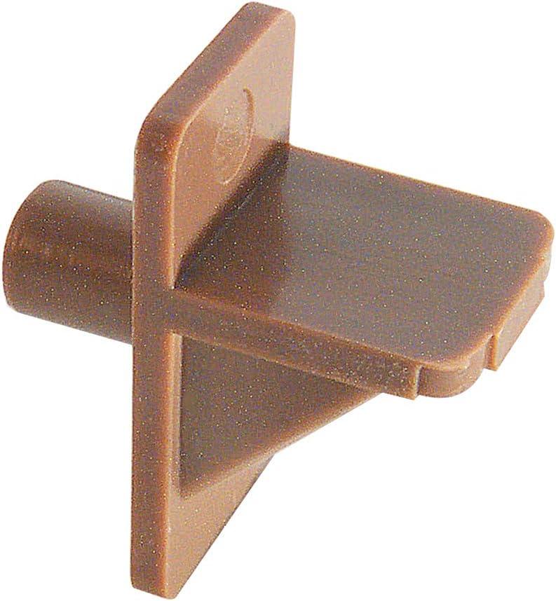 Prime-Line EP 9381 Shelf Support Pegs, 5 mm. Diameter, Plastic, Brown (12 Pack)