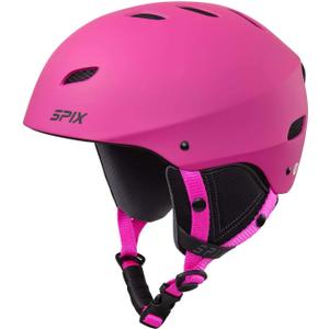 SPIX Ski Helmet Snowboard Helmet - ASTM Safety Standard Size Adjustable for Adults Youth Men and Women (M(21.3-22.8/54-58cm), Matte Pink)